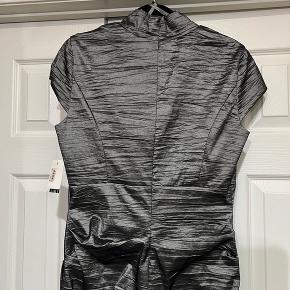 NEW ALEX EVENINGS PORTRAIT COLLAR RUCHED FITTED COCKTAIL DRESS - Picture 6 of 9